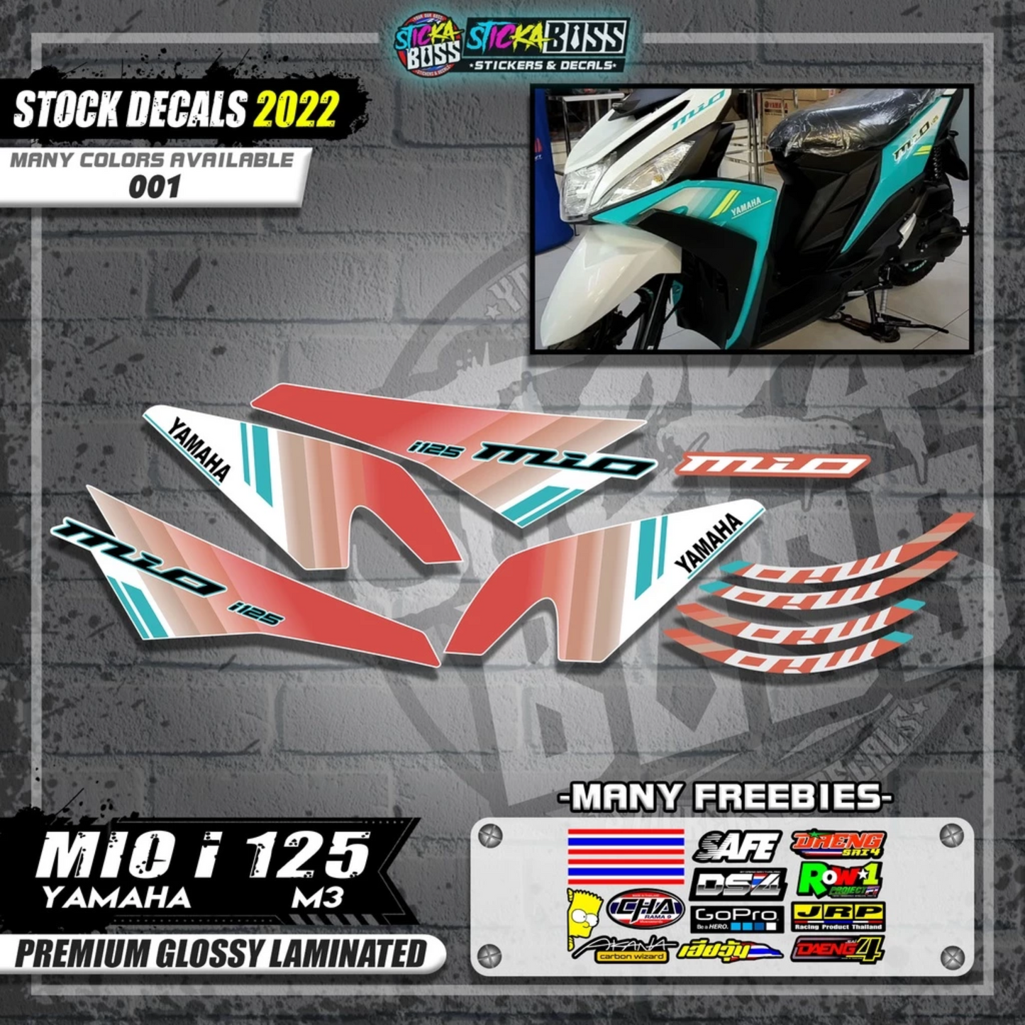 MIO I 125 M3 STOCK DECALS ( 2022 DESIGN )【WITH FREEBIES】