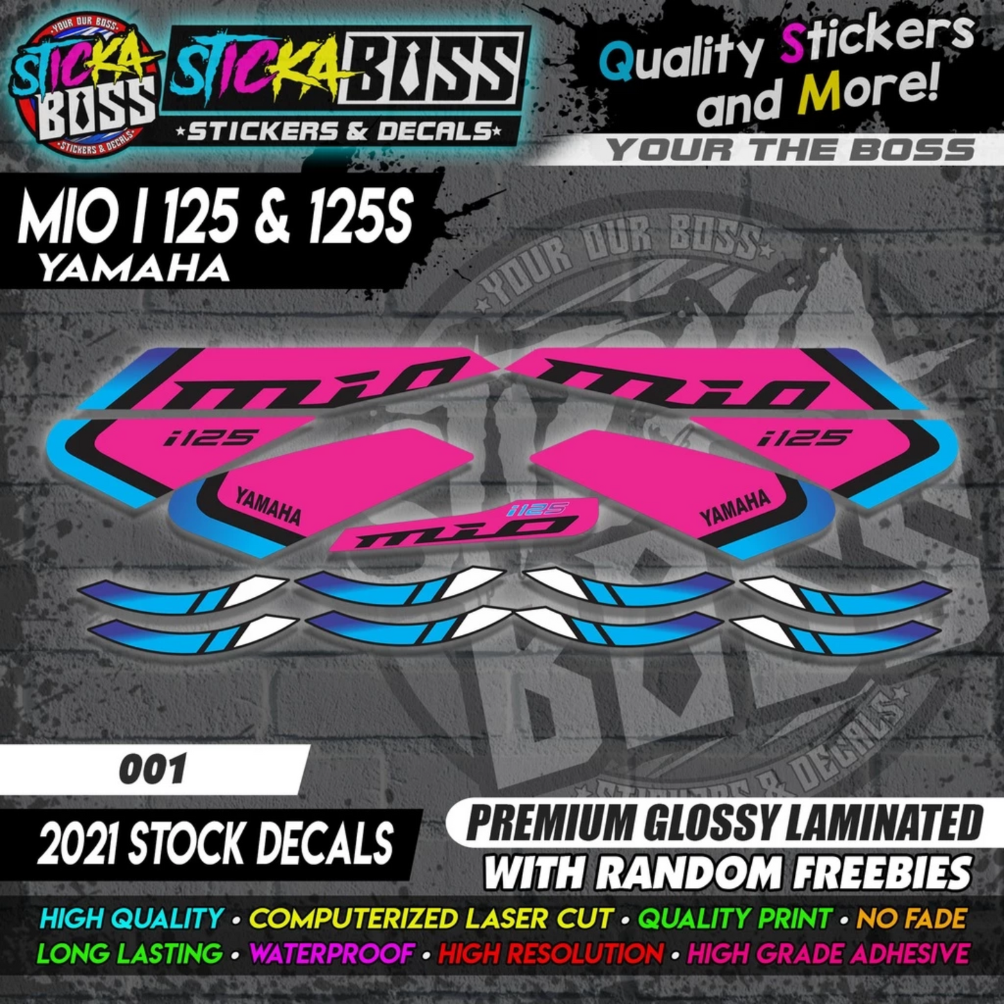 Mio i 125 & 125s (2021 Stock Decals)【PREMIUM GLOSSY LAMINATED】