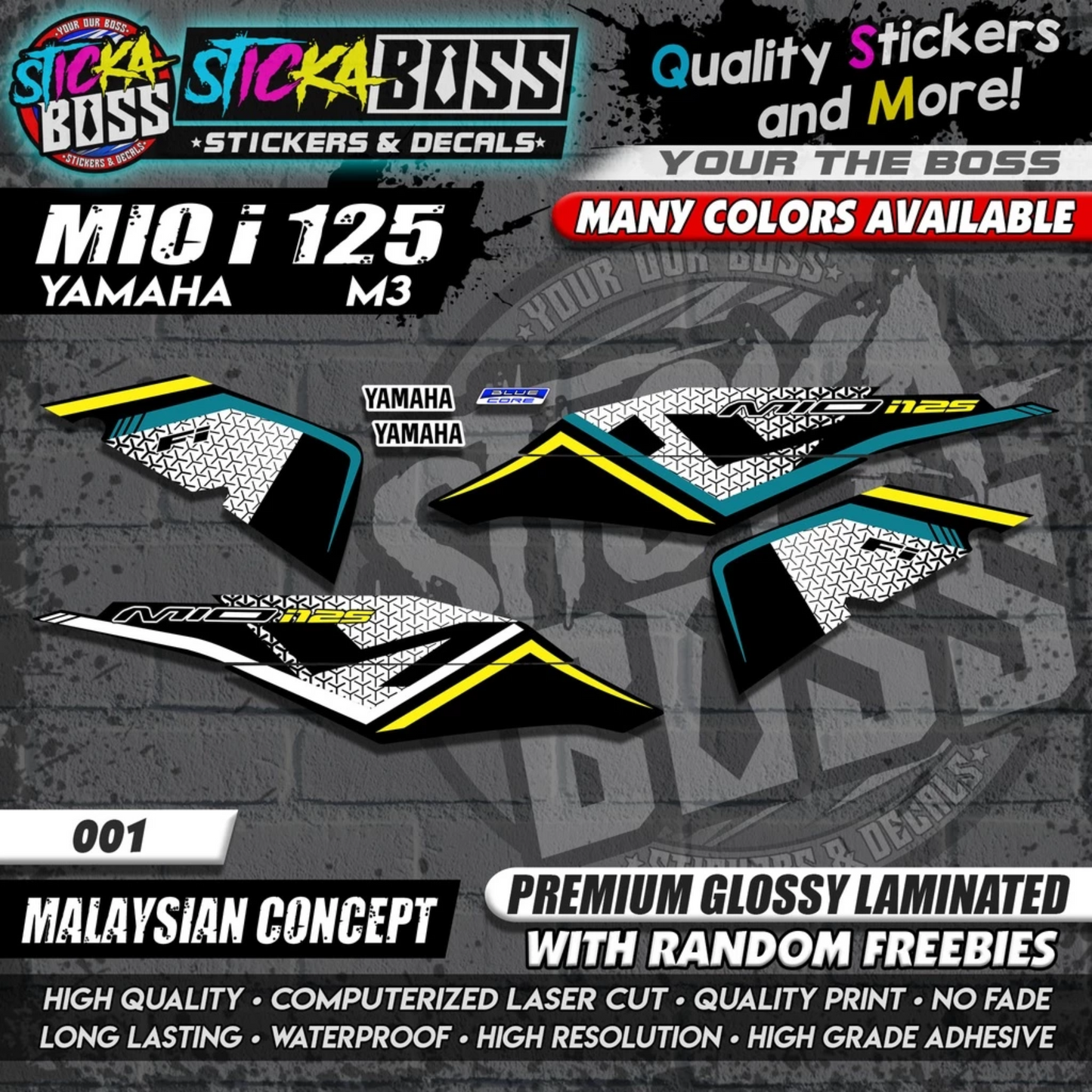 Mio i 125 Stock Decals M3 (Malaysian Concept)【WITH FREEBIES】