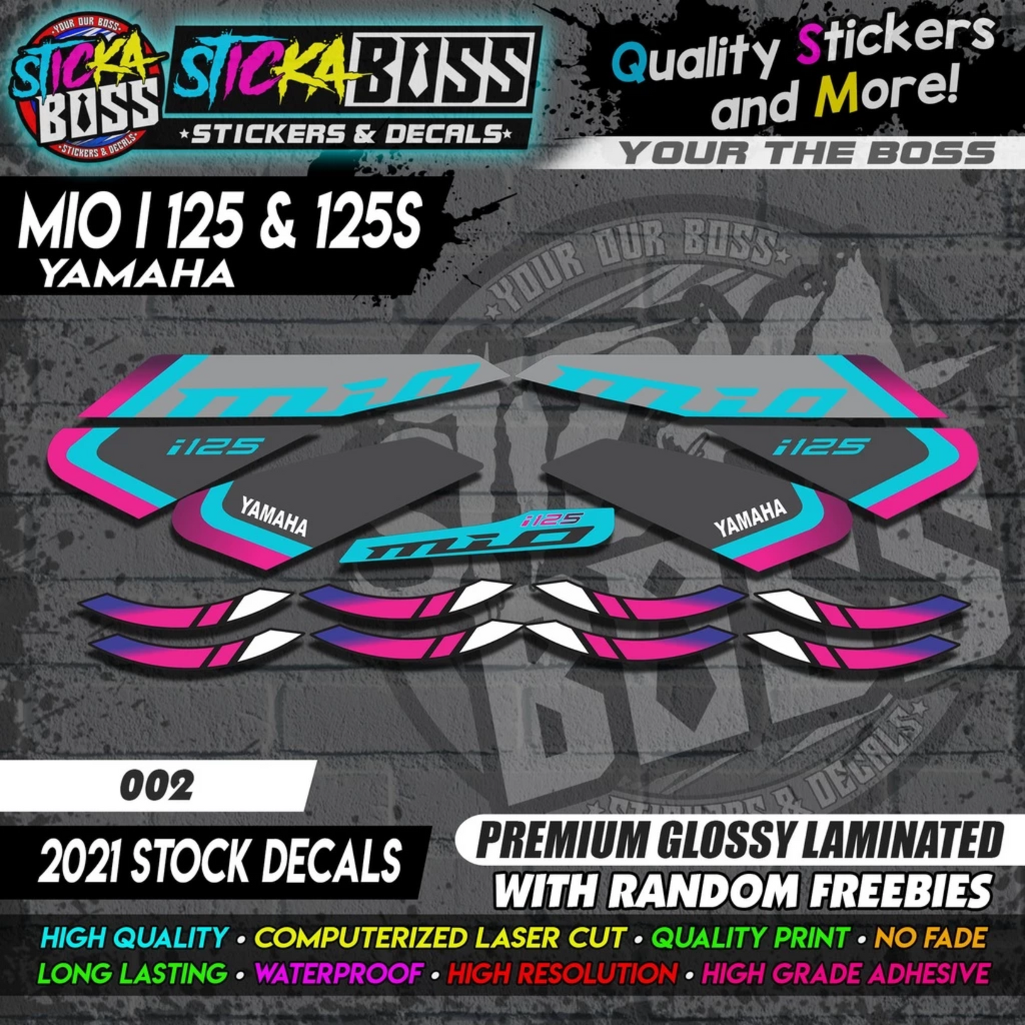 Mio i 125 & 125s (2021 Stock Decals)【PREMIUM GLOSSY LAMINATED】