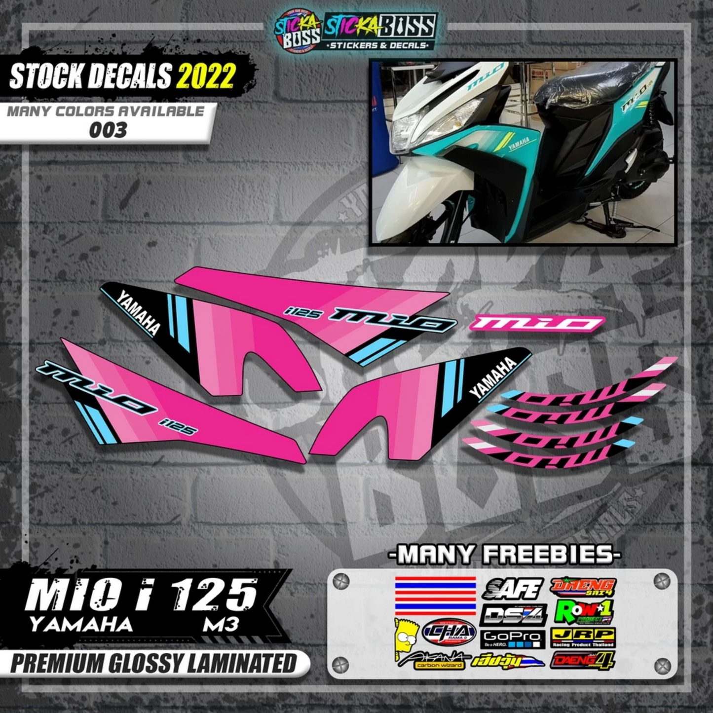 MIO I 125 M3 STOCK DECALS ( 2022 DESIGN )【WITH FREEBIES】