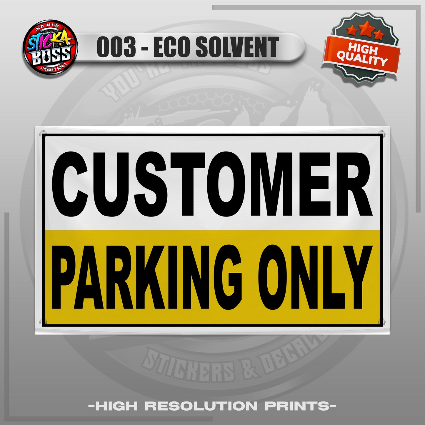TARPAULIN CUSTOMER PARKING ONLY, RESERVED | TARPAULIN HIGH RESOLUTION PRINT【STICKABOSS】