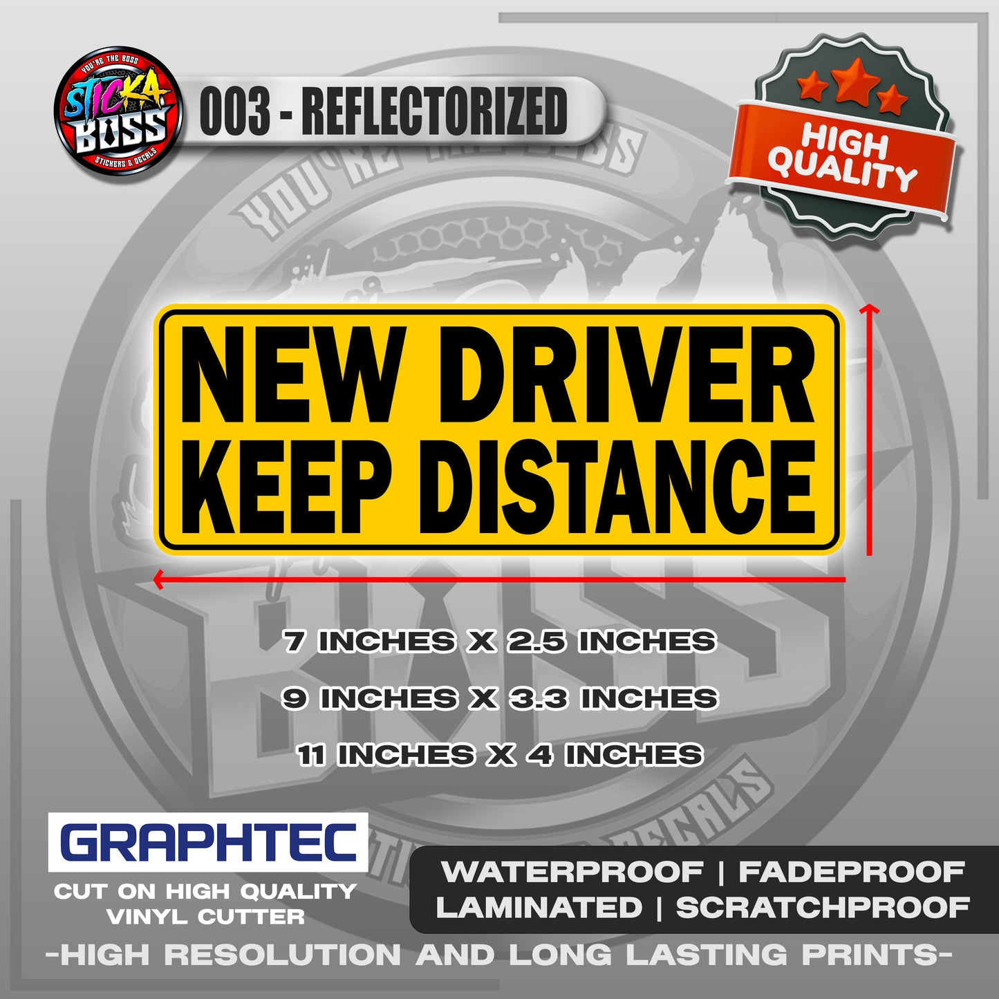 NEW DRIVER / LADY DRIVER / STUDENT DRIVER | VINYL WATERPROOF STICKER | PREMIUM LAMINATED【PRINTED】