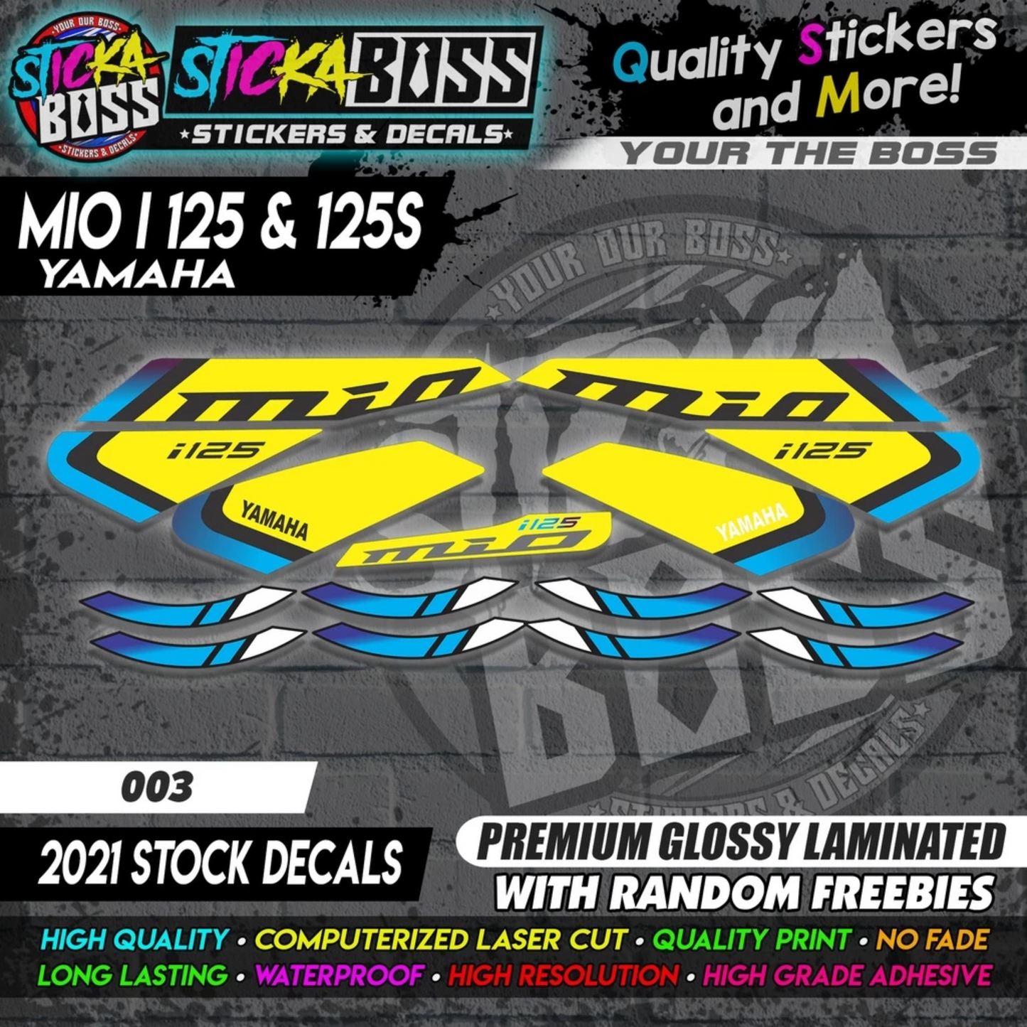 Mio i 125 & 125s (2021 Stock Decals)【PREMIUM GLOSSY LAMINATED】