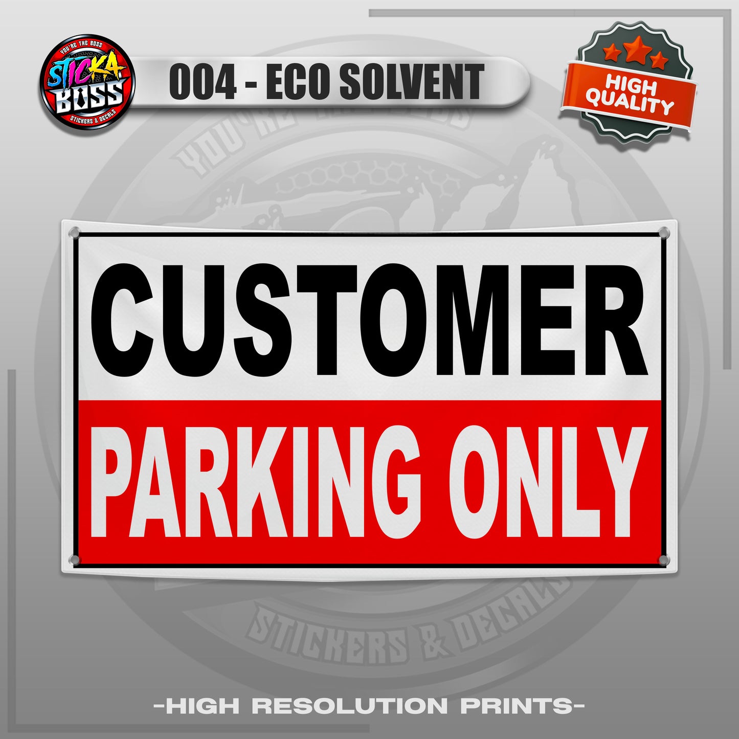 TARPAULIN CUSTOMER PARKING ONLY, RESERVED |  TARPAULIN HIGH RESOLUTION PRINT【STICKABOSS】