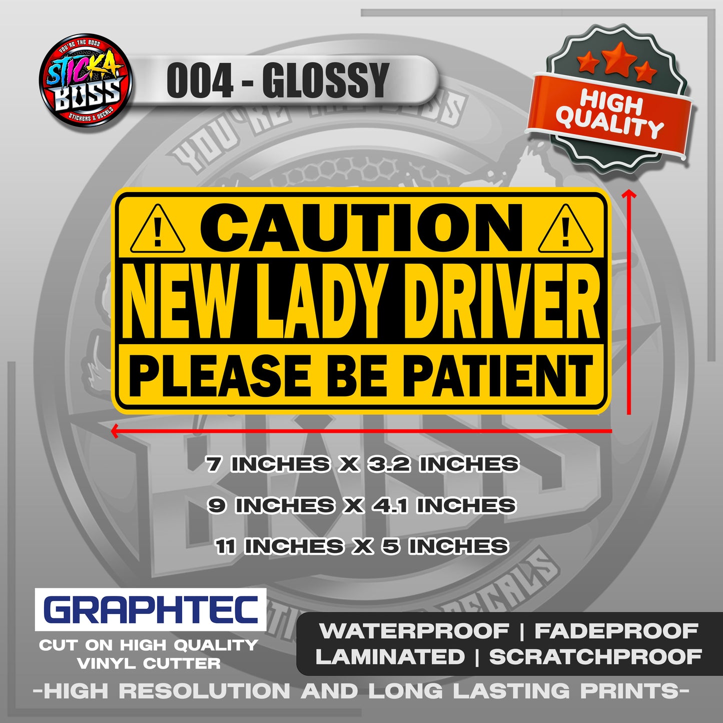 NEW DRIVER / LADY DRIVER / STUDENT DRIVER | VINYL WATERPROOF STICKER | PREMIUM LAMINATED【PRINTED】