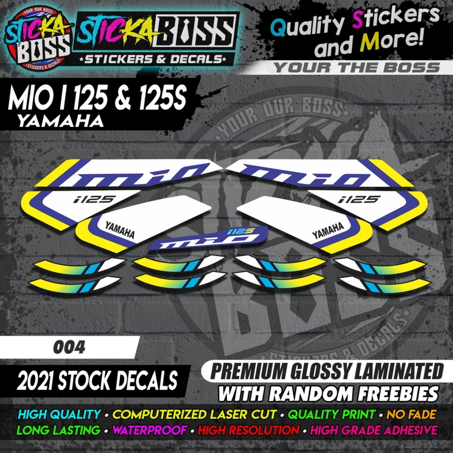 Mio i 125 & 125s (2021 Stock Decals)【PREMIUM GLOSSY LAMINATED】