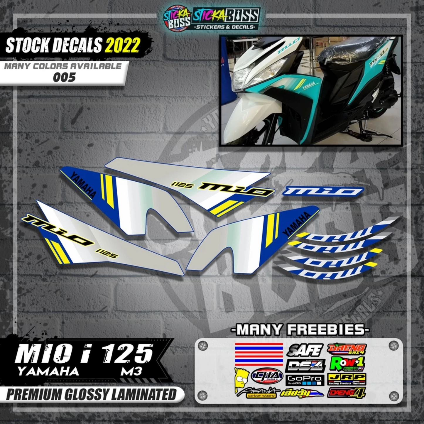 MIO I 125 M3 STOCK DECALS ( 2022 DESIGN )【WITH FREEBIES】