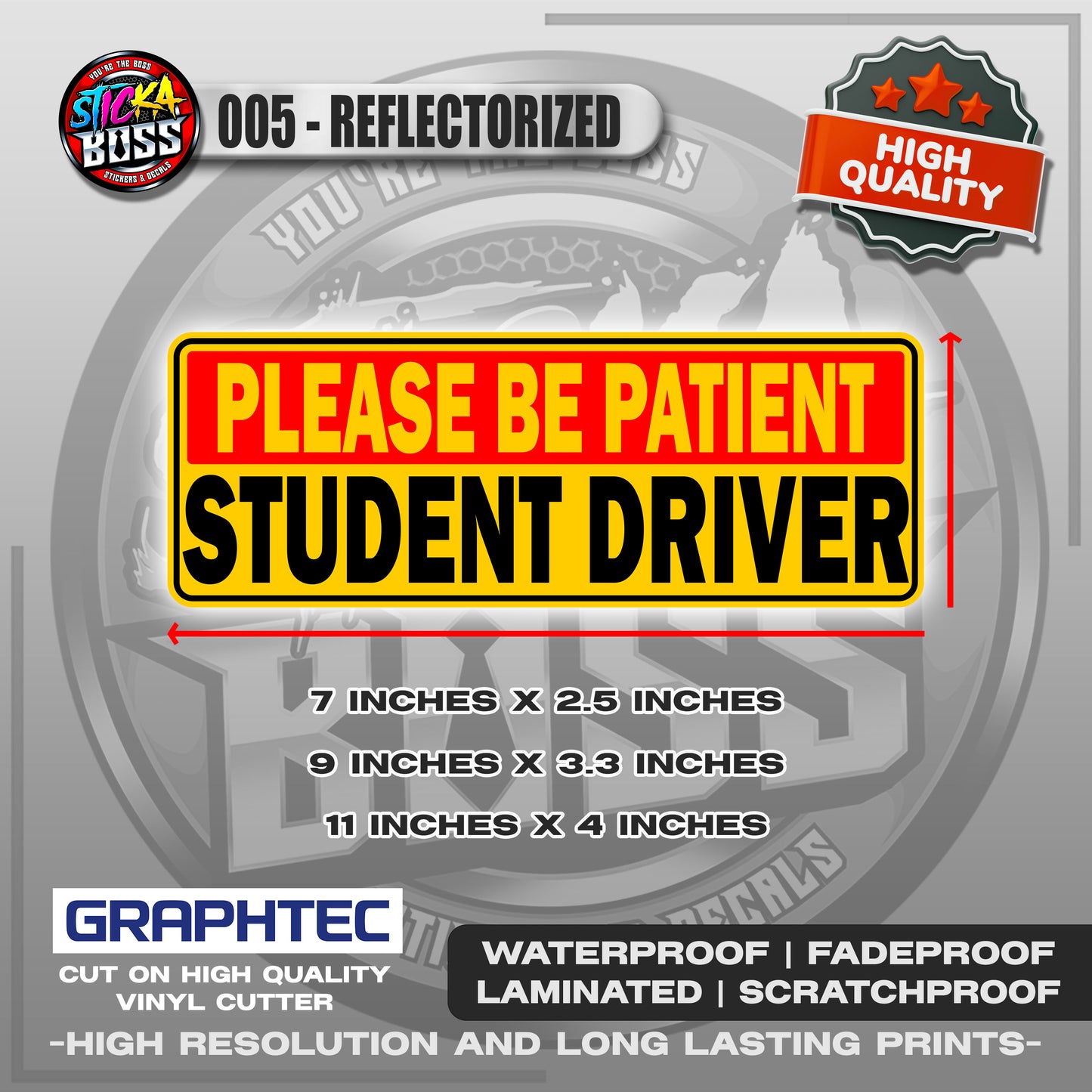 NEW DRIVER / LADY DRIVER / STUDENT DRIVER | VINYL WATERPROOF STICKER | PREMIUM LAMINATED【PRINTED】