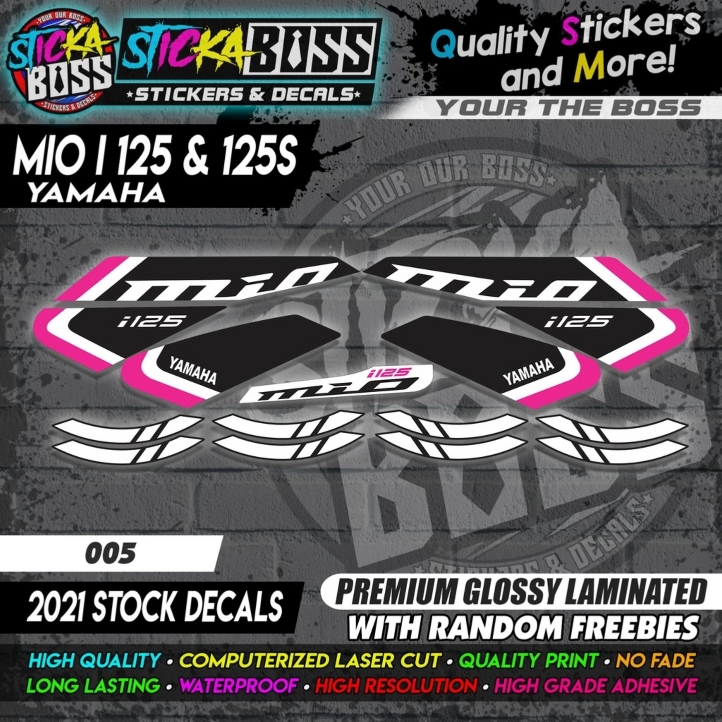 Mio i 125 & 125s (2021 Stock Decals)【PREMIUM GLOSSY LAMINATED】