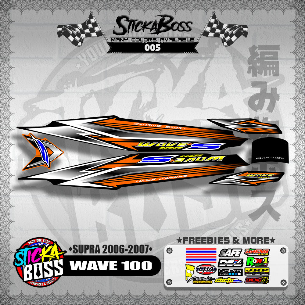 WAVE 100 DECALS ( SUPRA 2006-2007 )【WITH FREEBIES】