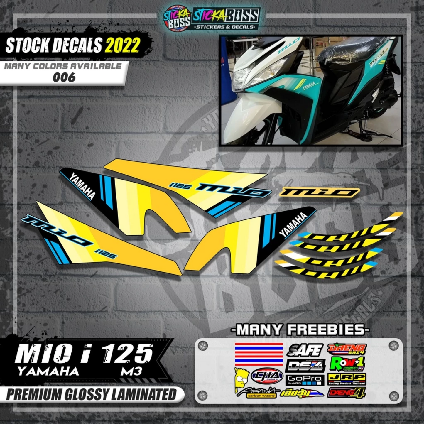 MIO I 125 M3 STOCK DECALS ( 2022 DESIGN )【WITH FREEBIES】