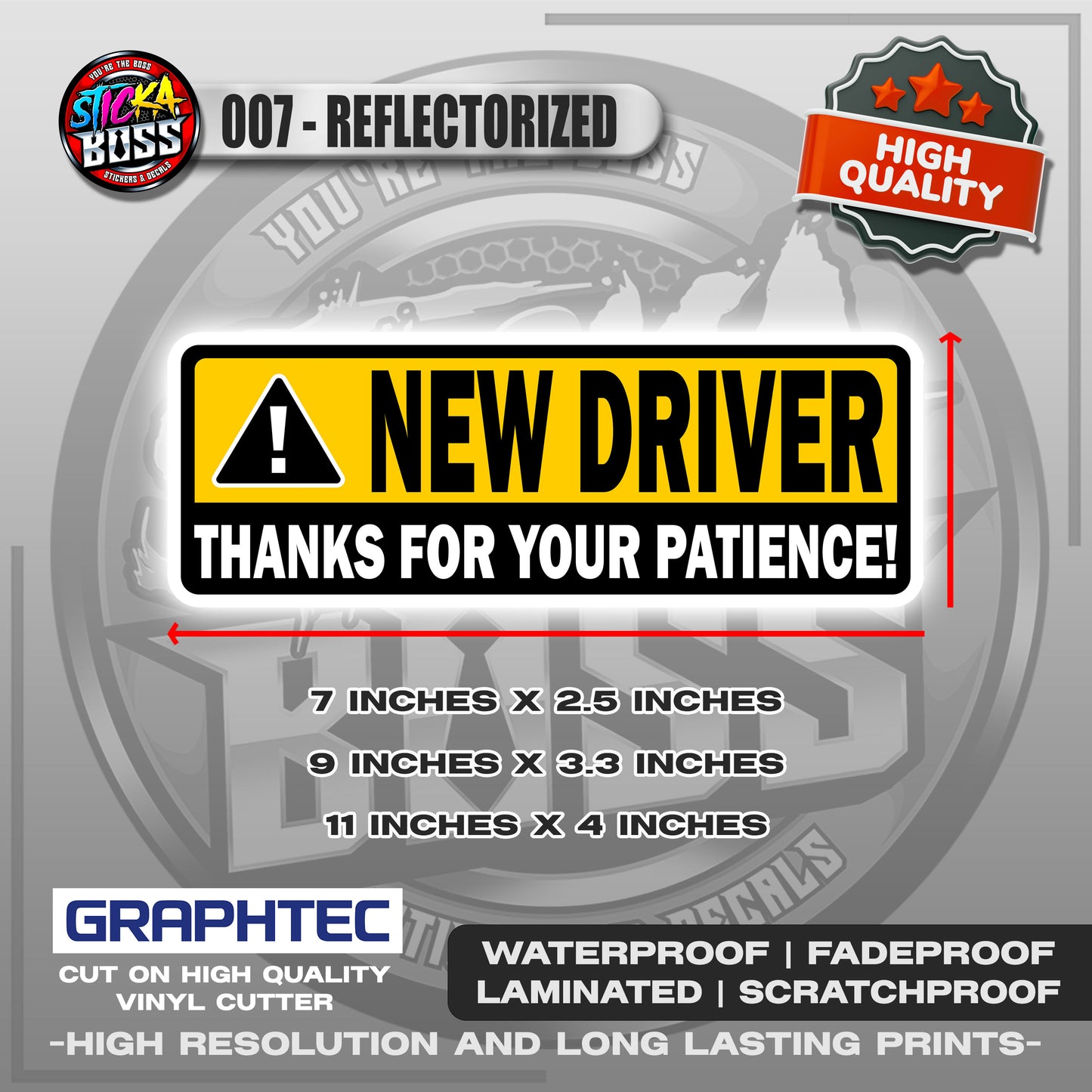 NEW DRIVER / LADY DRIVER / STUDENT DRIVER | VINYL WATERPROOF STICKER | PREMIUM LAMINATED【PRINTED】