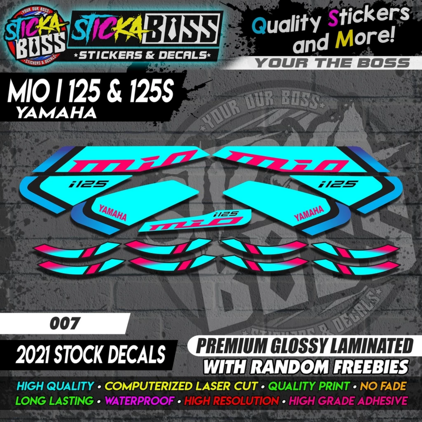 Mio i 125 & 125s (2021 Stock Decals)【PREMIUM GLOSSY LAMINATED】