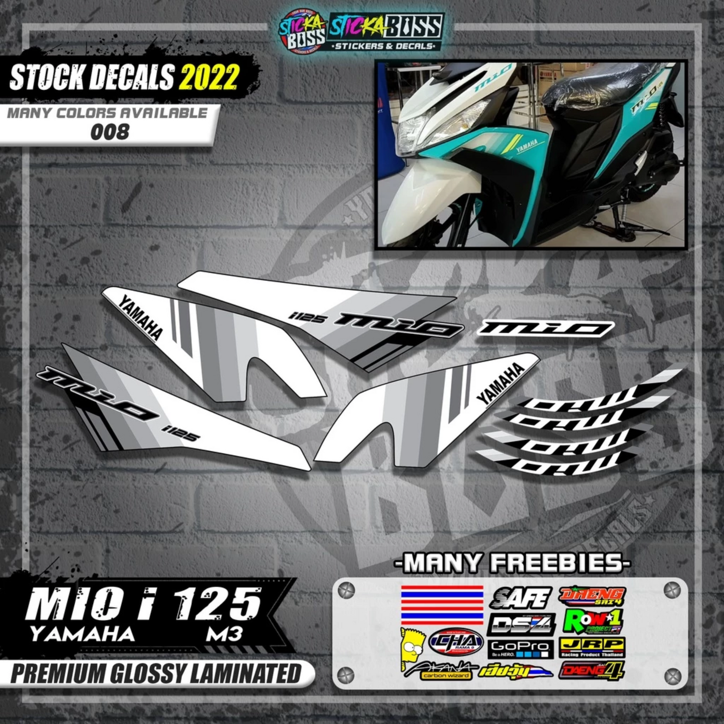 MIO I 125 M3 STOCK DECALS ( 2022 DESIGN )【WITH FREEBIES】