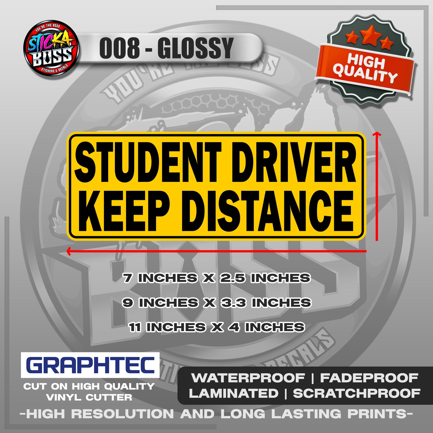NEW DRIVER / LADY DRIVER / STUDENT DRIVER | VINYL WATERPROOF STICKER | PREMIUM LAMINATED【PRINTED】