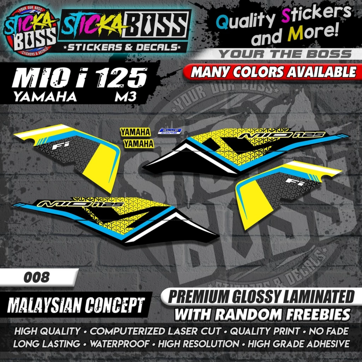 Mio i 125 Stock Decals M3 (Malaysian Concept)【WITH FREEBIES】
