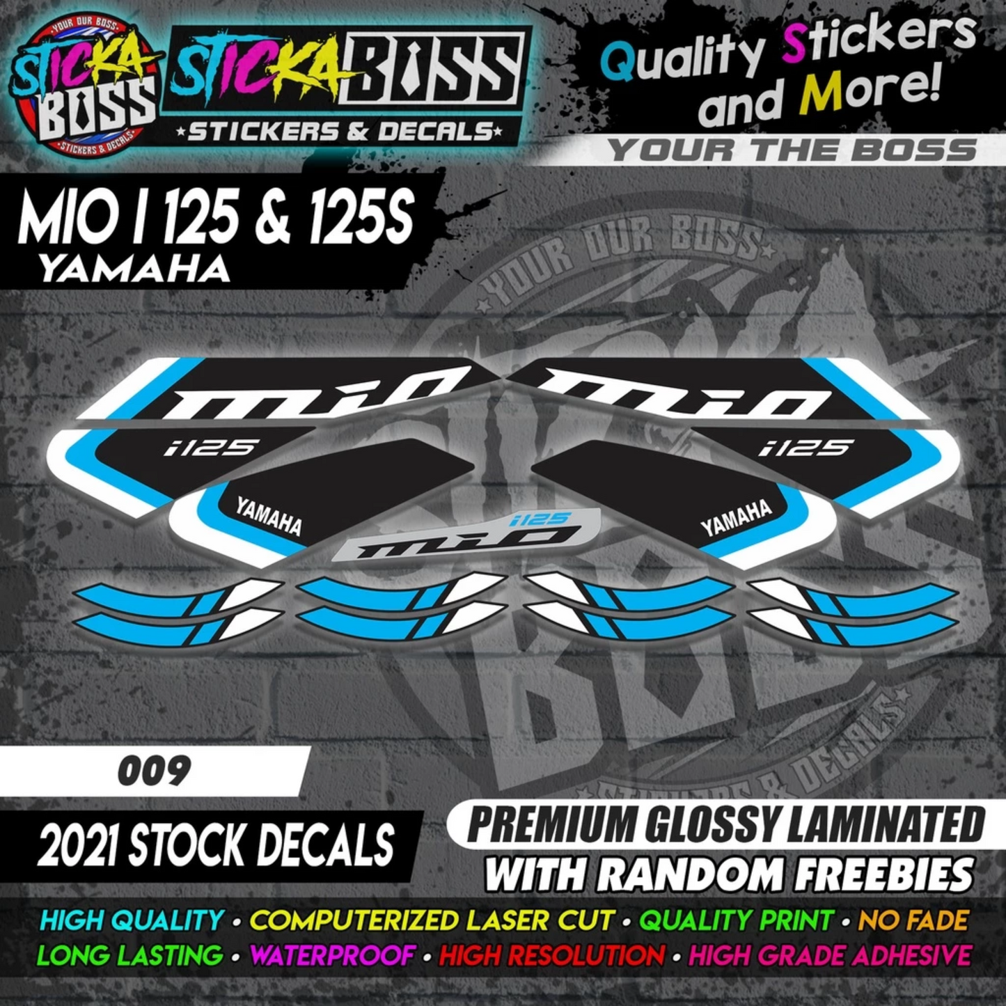 Mio i 125 & 125s (2021 Stock Decals)【PREMIUM GLOSSY LAMINATED】
