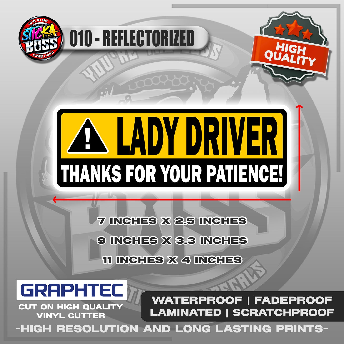 NEW DRIVER / LADY DRIVER / STUDENT DRIVER | VINYL WATERPROOF STICKER | PREMIUM LAMINATED【PRINTED】