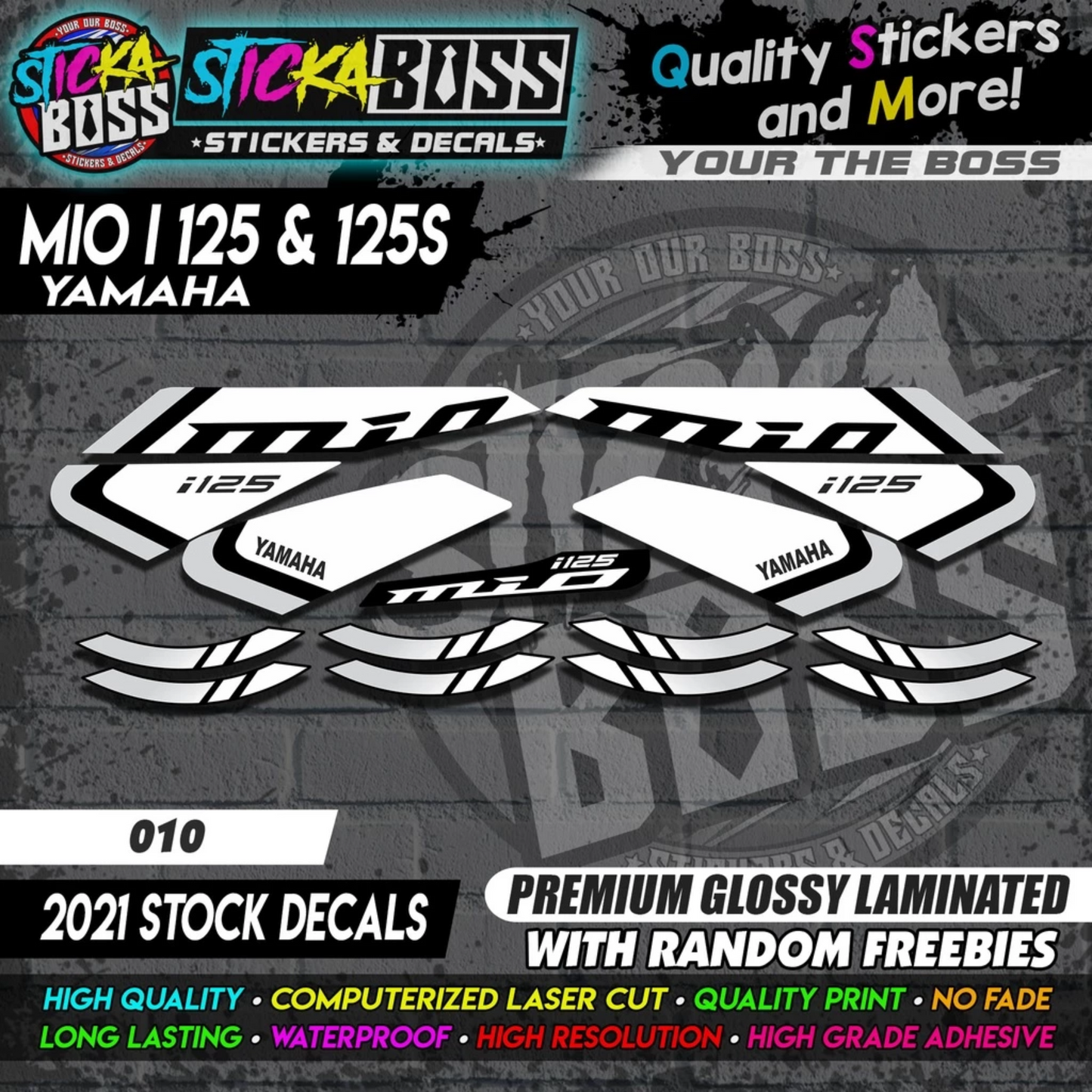 Mio i 125 & 125s (2021 Stock Decals)【PREMIUM GLOSSY LAMINATED】