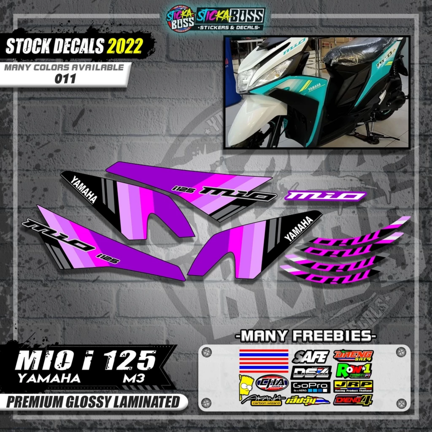 MIO I 125 M3 STOCK DECALS ( 2022 DESIGN )【WITH FREEBIES】