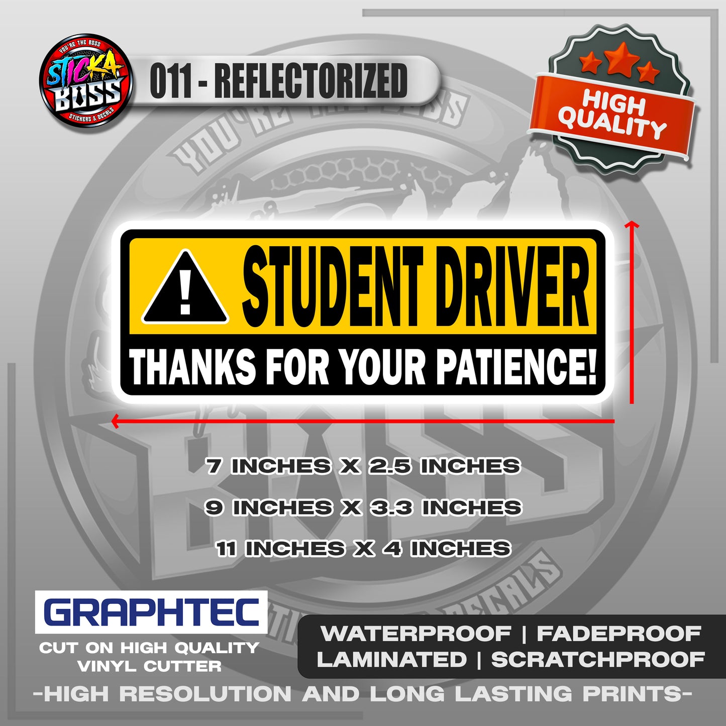 NEW DRIVER / LADY DRIVER / STUDENT DRIVER | VINYL WATERPROOF STICKER | PREMIUM LAMINATED【PRINTED】