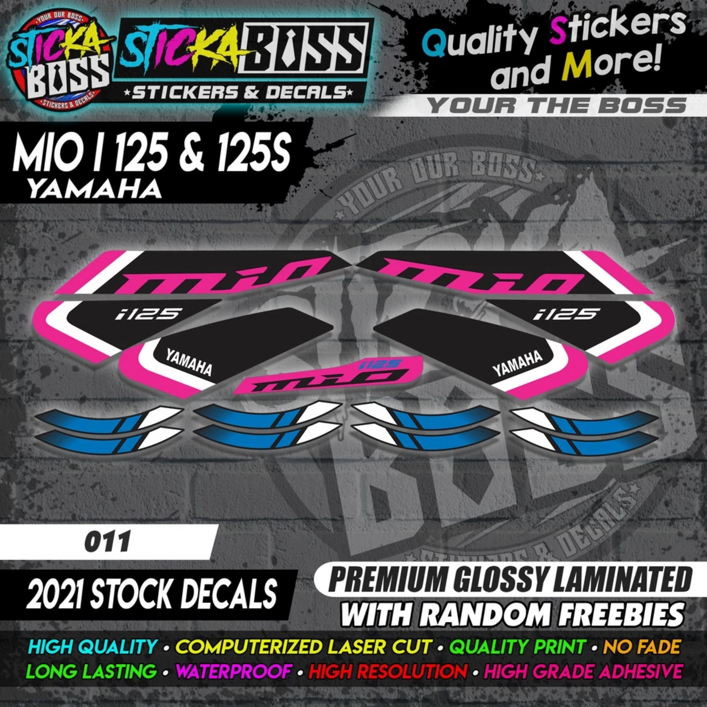 Mio i 125 & 125s (2021 Stock Decals)【PREMIUM GLOSSY LAMINATED】