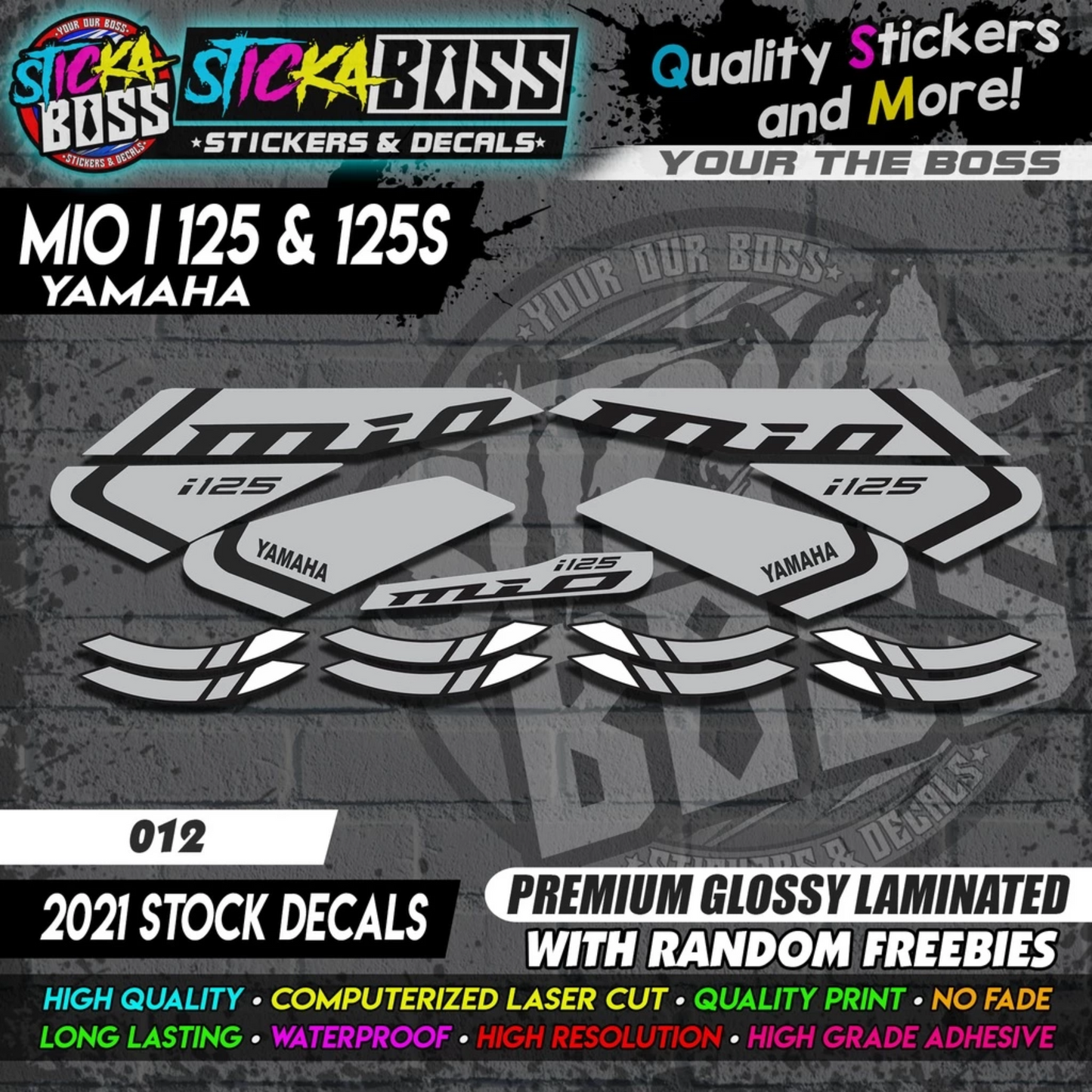 Mio i 125 & 125s (2021 Stock Decals)【PREMIUM GLOSSY LAMINATED】