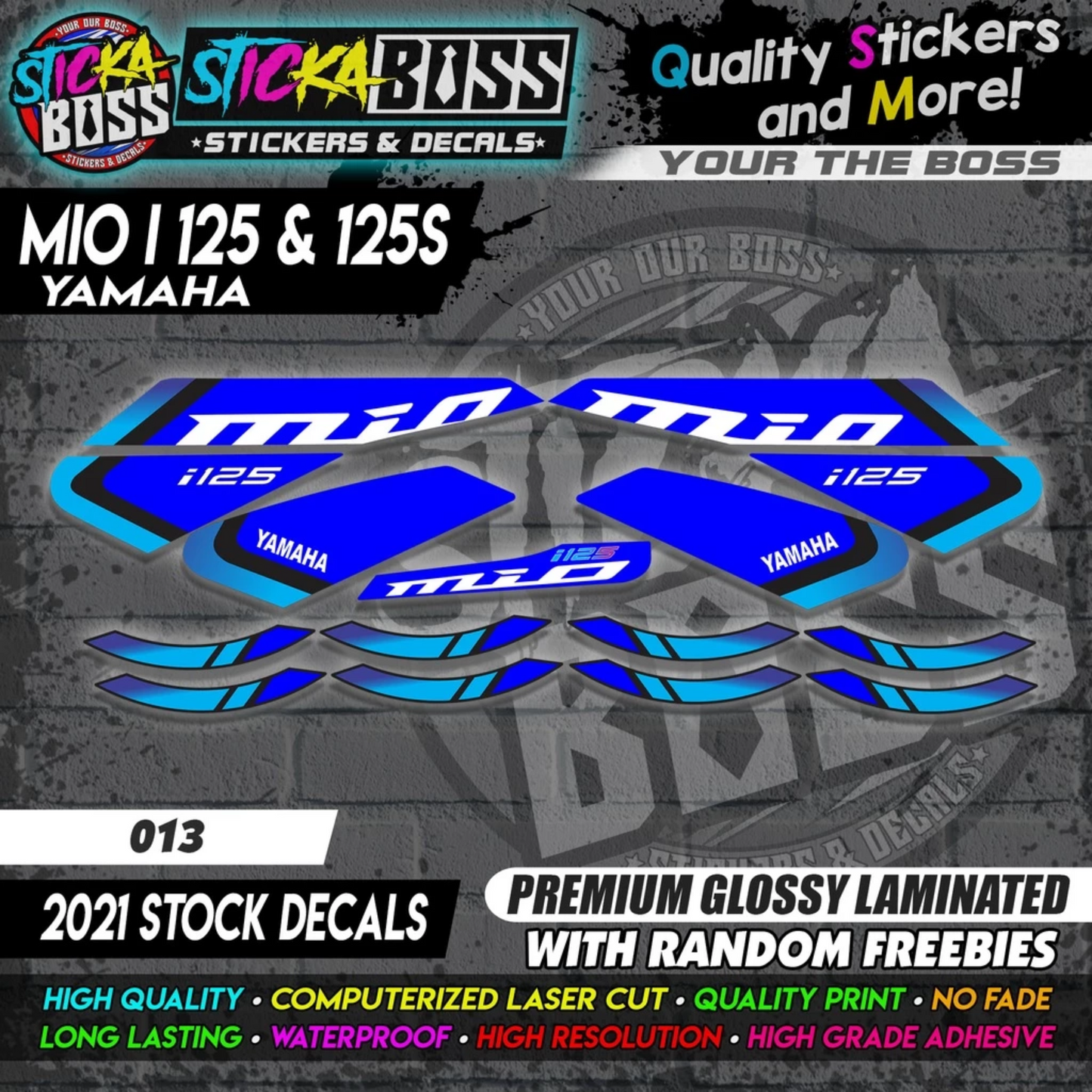 Mio i 125 & 125s (2021 Stock Decals)【PREMIUM GLOSSY LAMINATED】