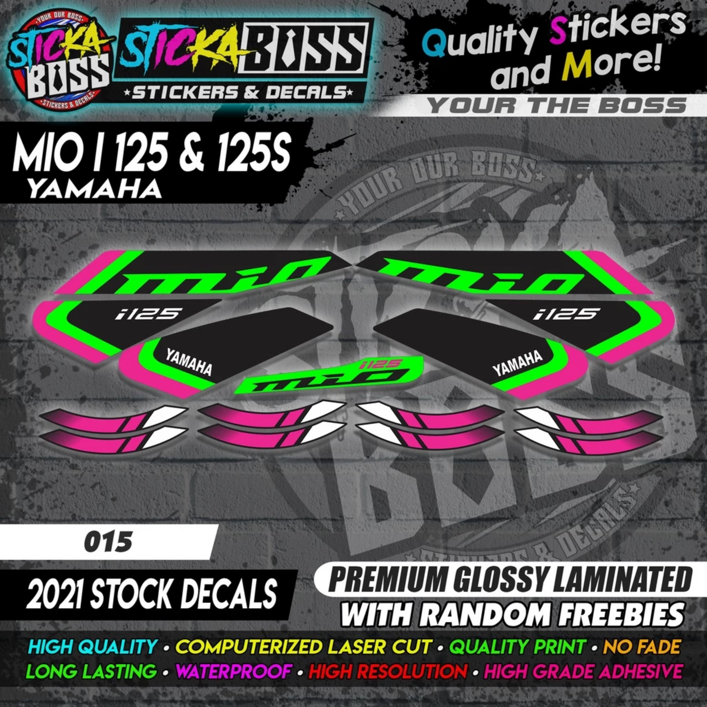 Mio i 125 & 125s (2021 Stock Decals)【PREMIUM GLOSSY LAMINATED】