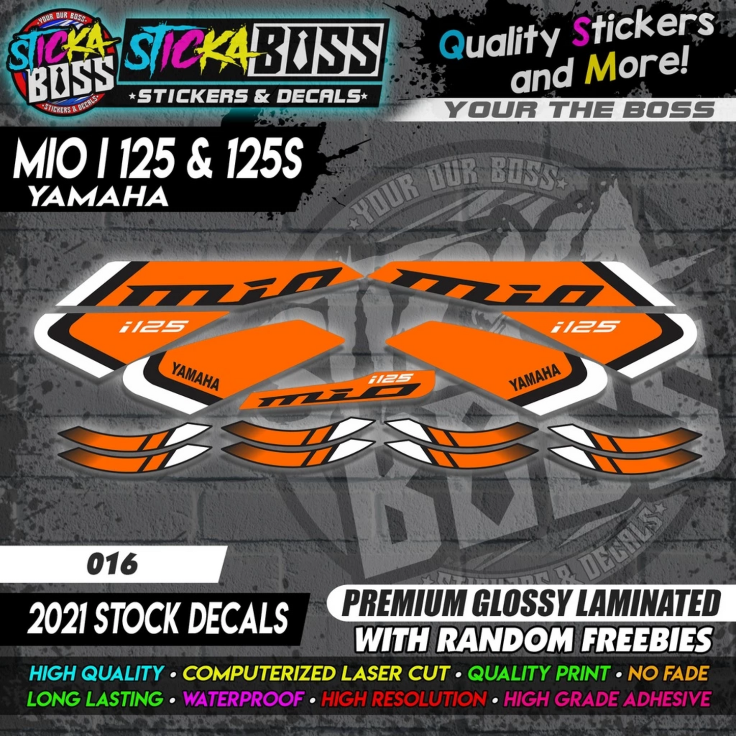 Mio i 125 & 125s (2021 Stock Decals)【PREMIUM GLOSSY LAMINATED】