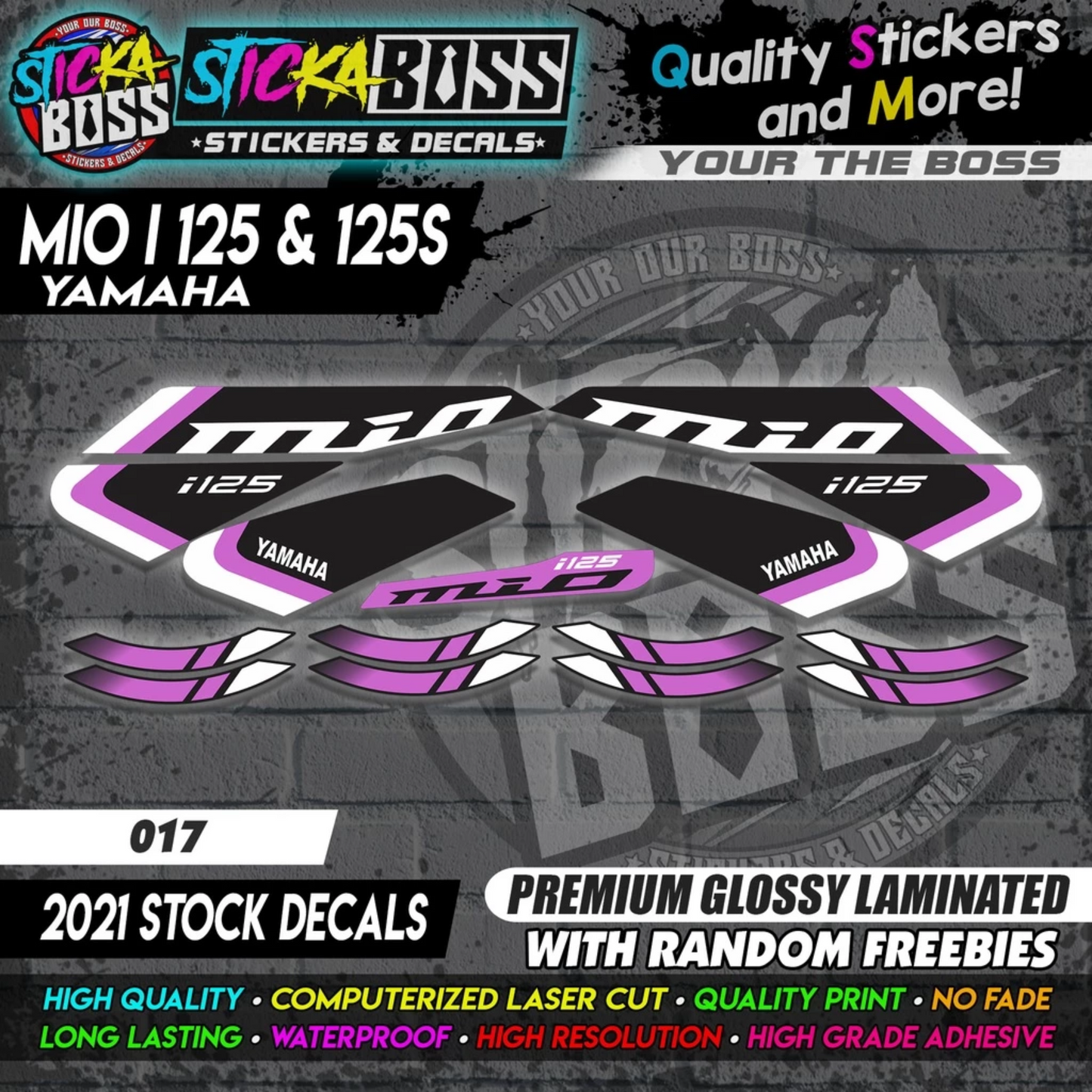 Mio i 125 & 125s (2021 Stock Decals)【PREMIUM GLOSSY LAMINATED】