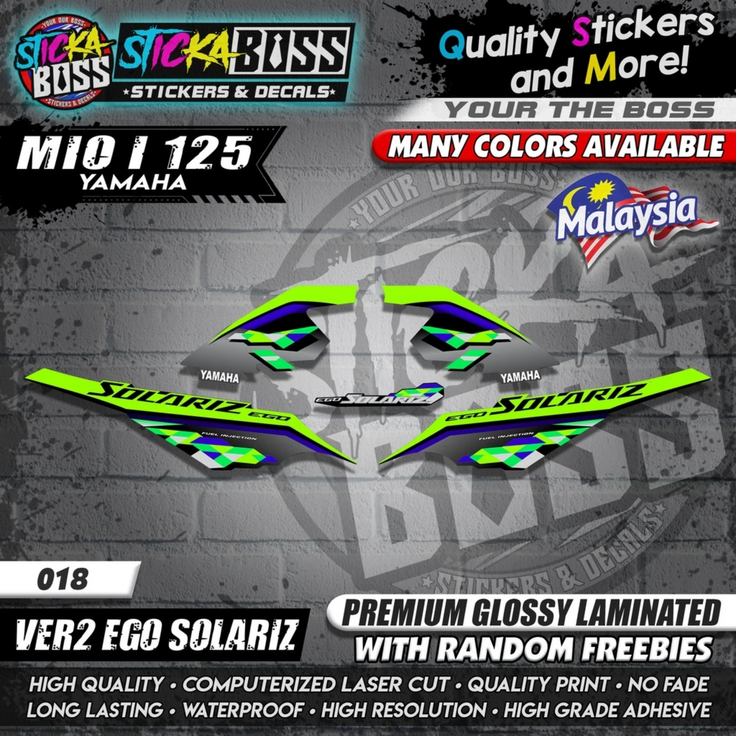 Mio i 125 Malaysian Decals ( Ver2 Ego Solariz )【WITH FREEBIES】Malaysia Concept
