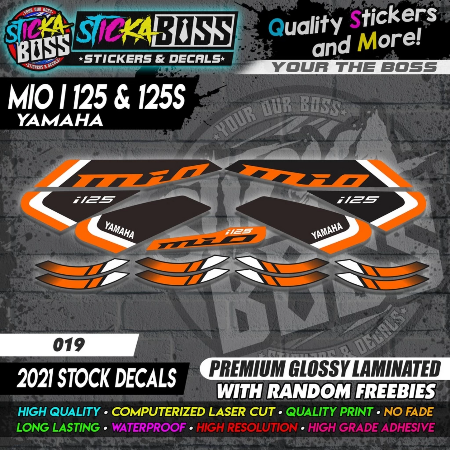 Mio i 125 & 125s (2021 Stock Decals)【PREMIUM GLOSSY LAMINATED】