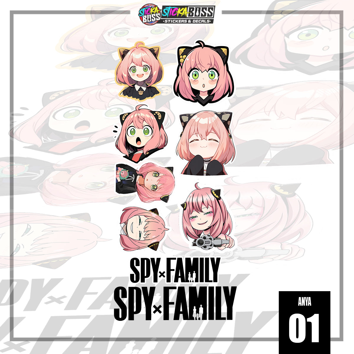 ANYA | STICKER SET ( ANIME VINYL STICKER DECALS )【Stickaboss】