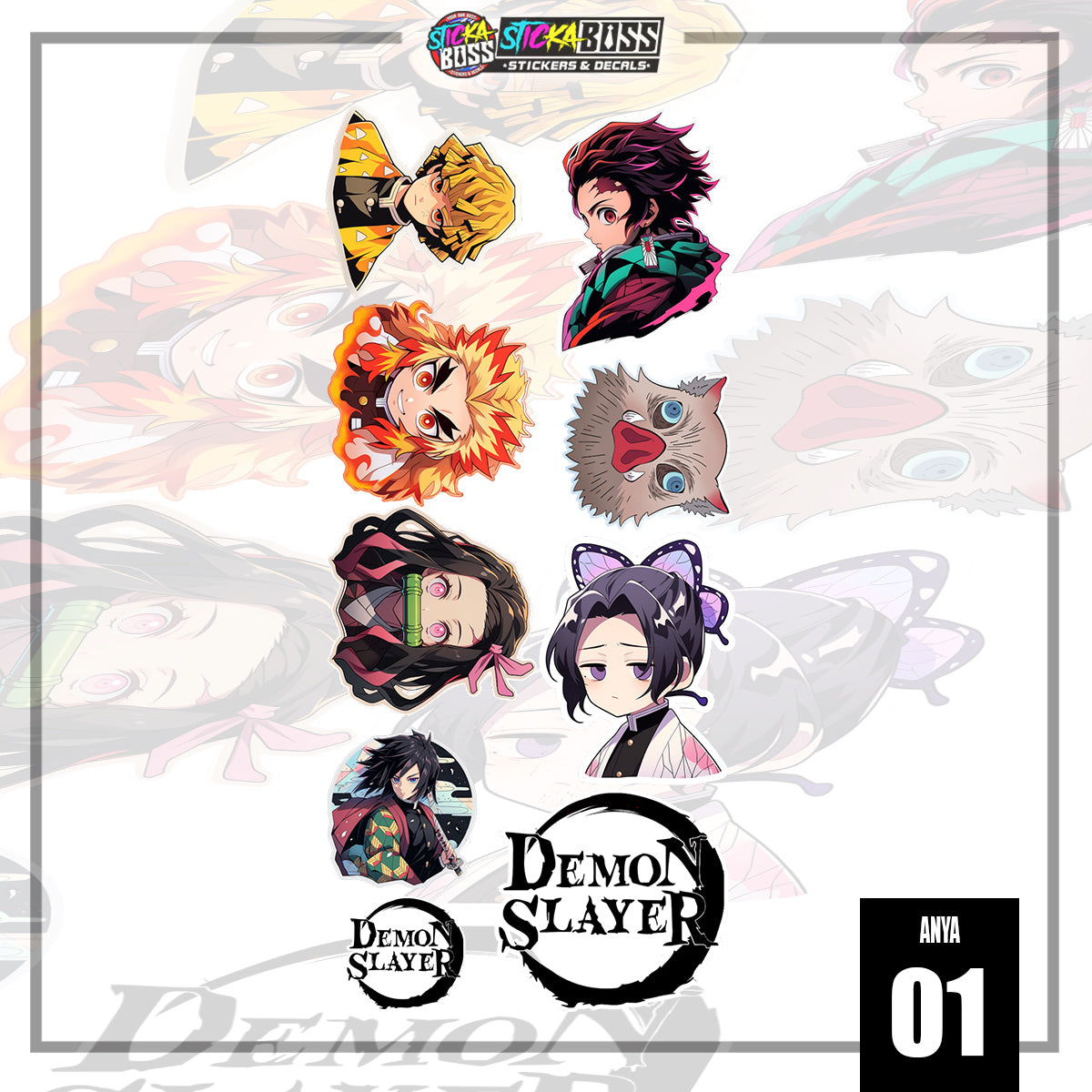 DEMONSLAYER | STICKER SET ( ANIME VINYL STICKER DECALS )【Stickaboss】