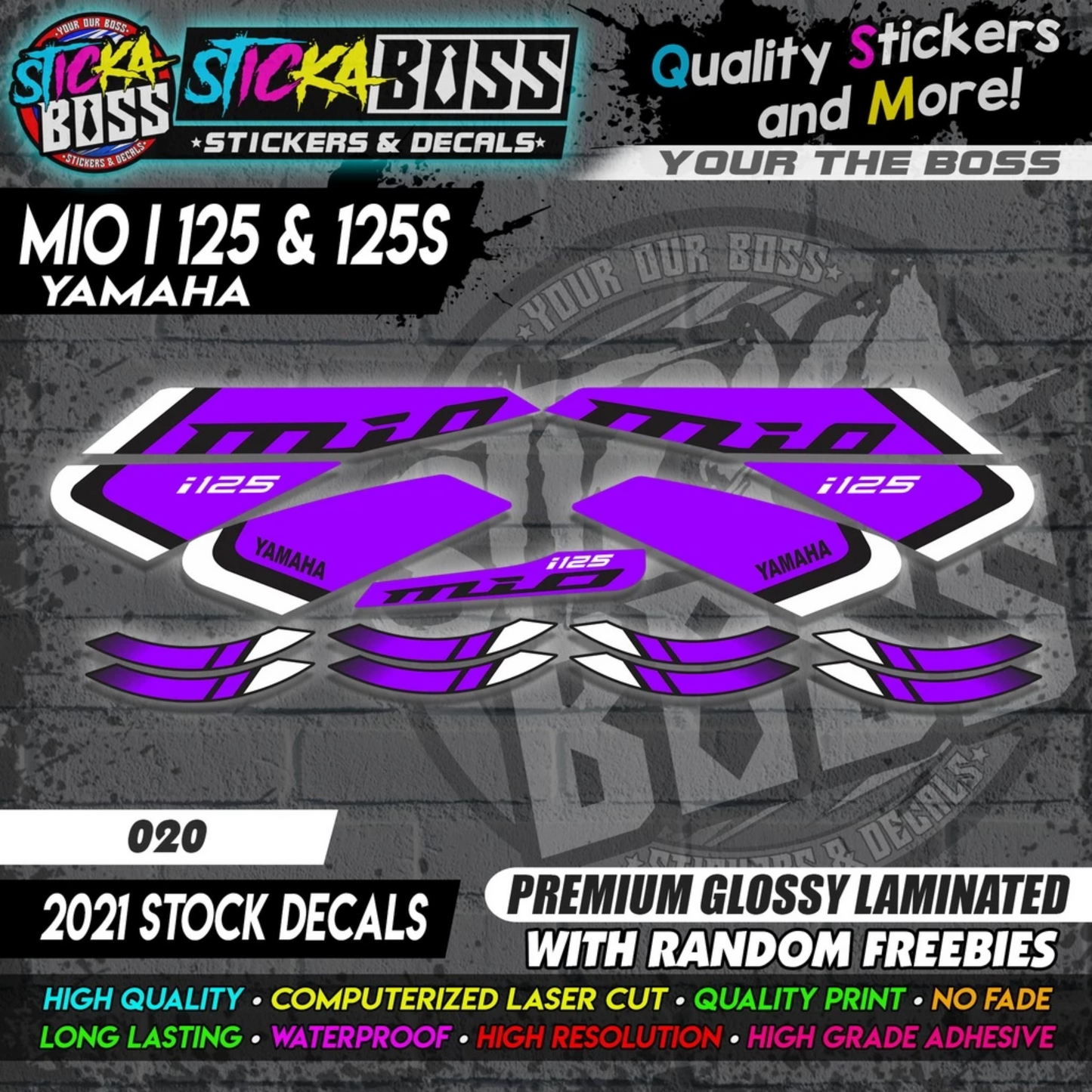 Mio i 125 & 125s (2021 Stock Decals)【PREMIUM GLOSSY LAMINATED】