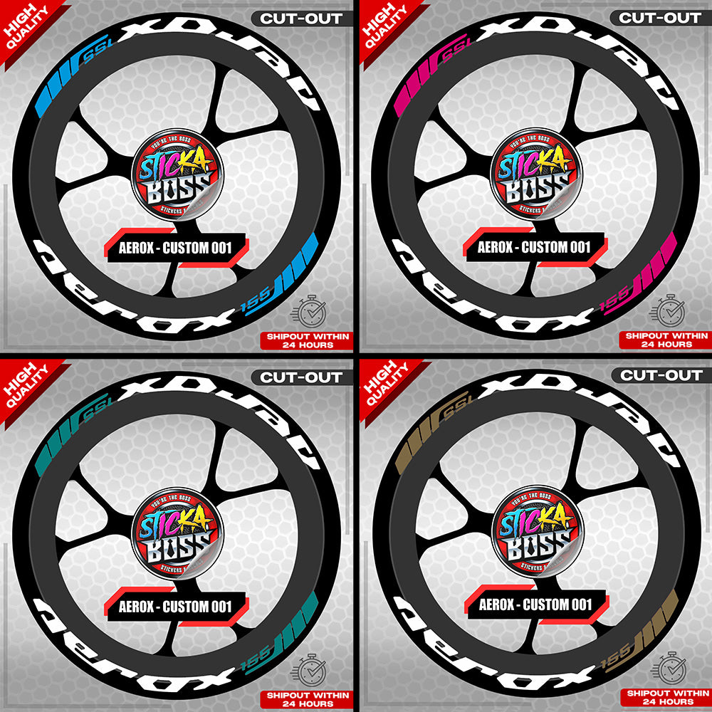 AEROX 155 MAG STICKER SET ( 2 MAGS ) - CUSTOM 001 | VINYL WATERPROOF CUT-OUT DECALS