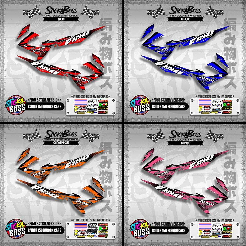 RAIDER 150 REBORN CARB DECALS ( F150 SATRIA VERSION )【WITH FREEBIES】