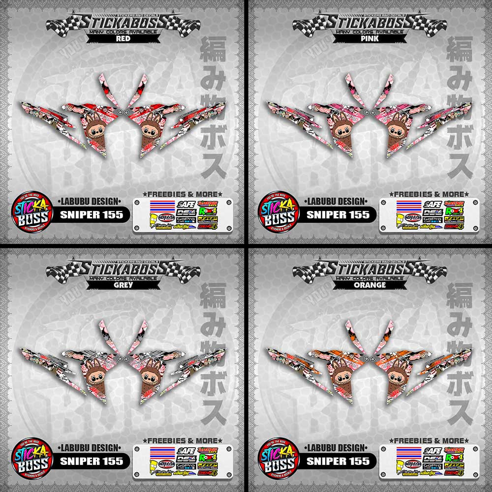 SNIPER 155 STICKER DECALS ( LABUBU DESIGN )【WITH FREEBIES】