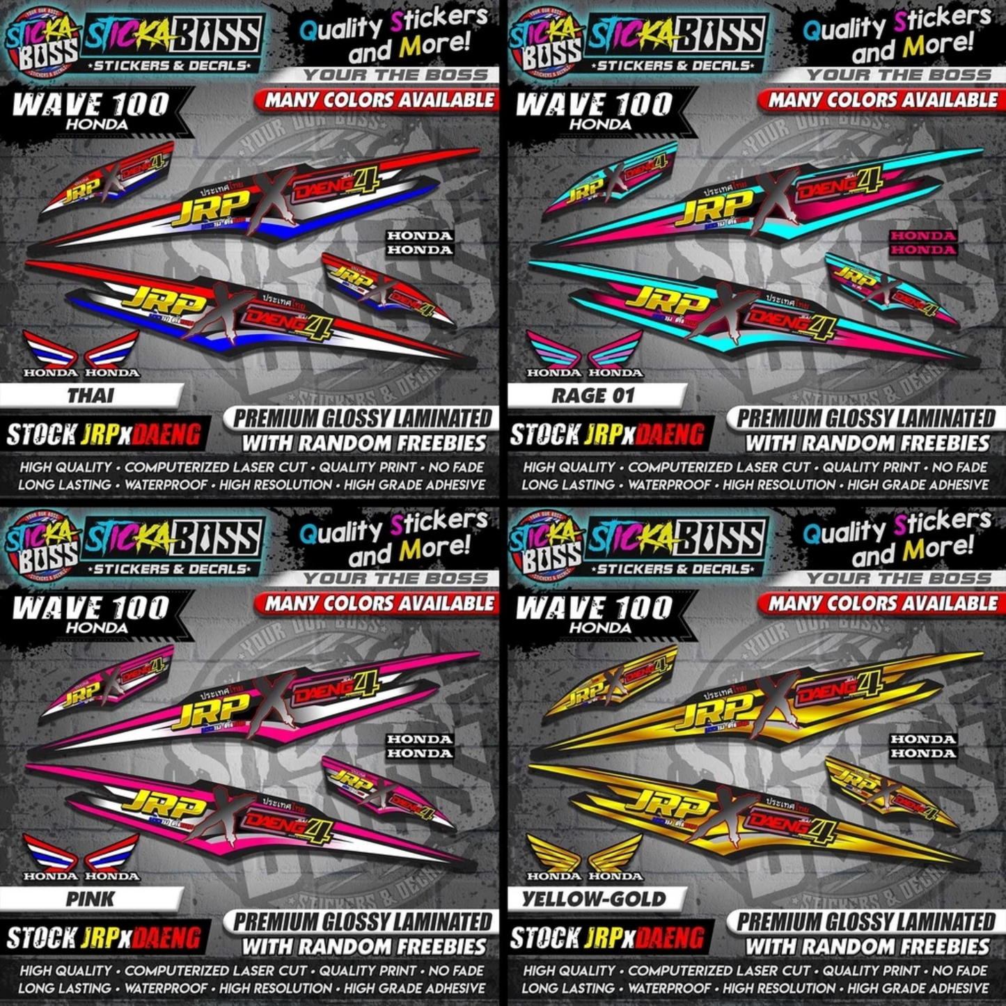 HONDA WAVE 100 Thai Decals ( Stock JRP x DAENG )【WITH FREEBIES】