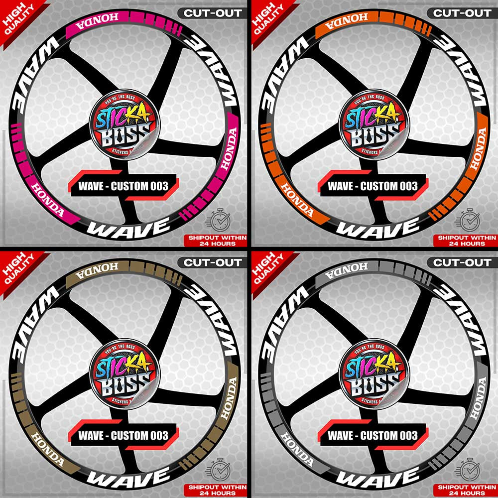 WAVE 110 / 125 MAG STICKER SET ( 2 MAGS ) - CUSTOM 003 | VINYL WATERPROOF CUT-OUT DECALS