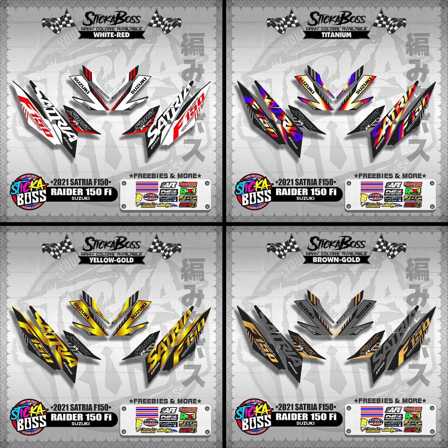 RAIDER 150 Fi DECALS ( 2021 SATRIA F150 )【WITH FREEBIES】