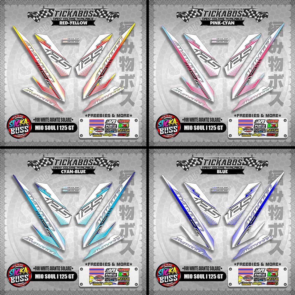 MIO SOUL I 125 GT STICKER DECALS ( FOR WHITE AVANTIZ SOLARIZ )【WITH FREEBIES】
