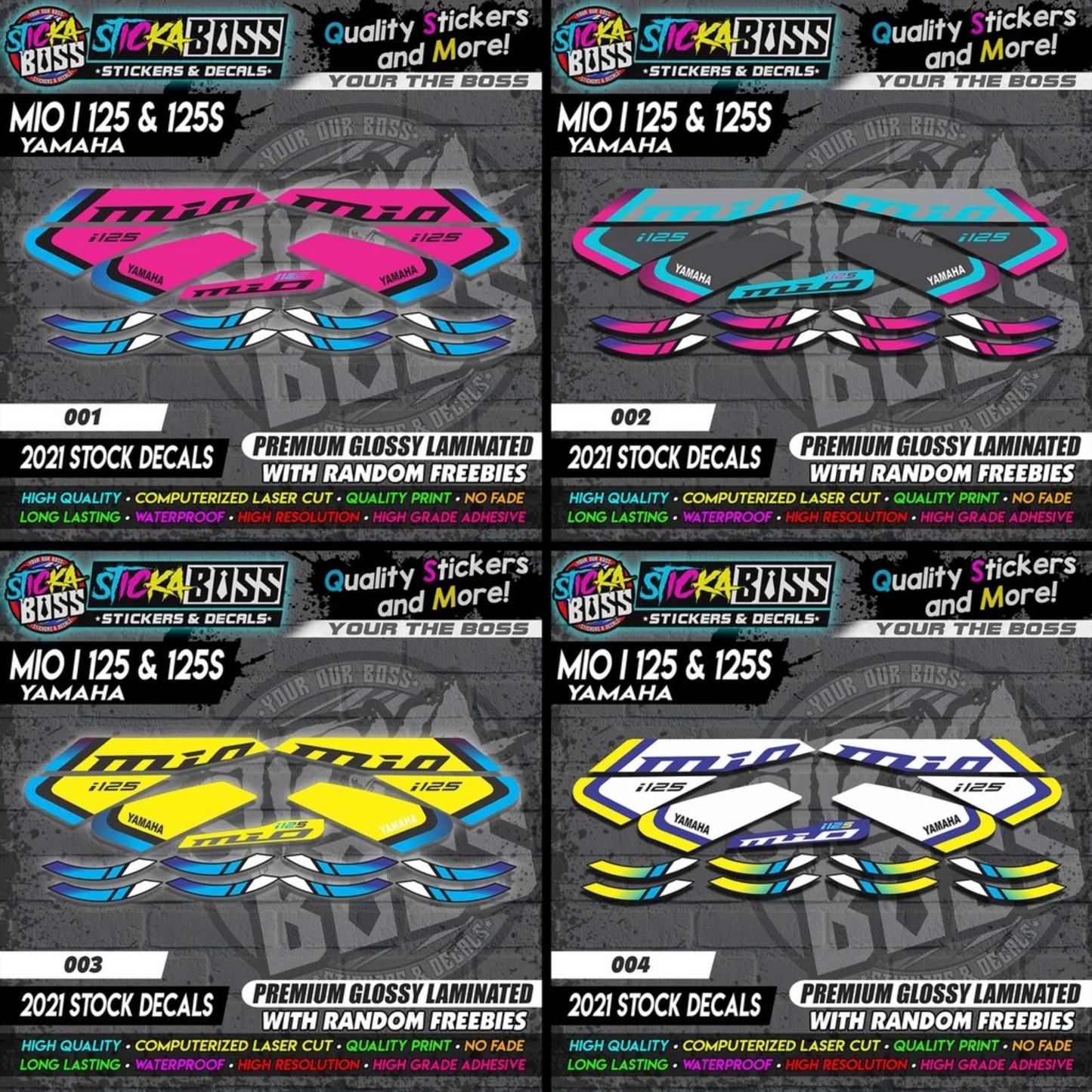 Mio i 125 & 125s (2021 Stock Decals)【PREMIUM GLOSSY LAMINATED】