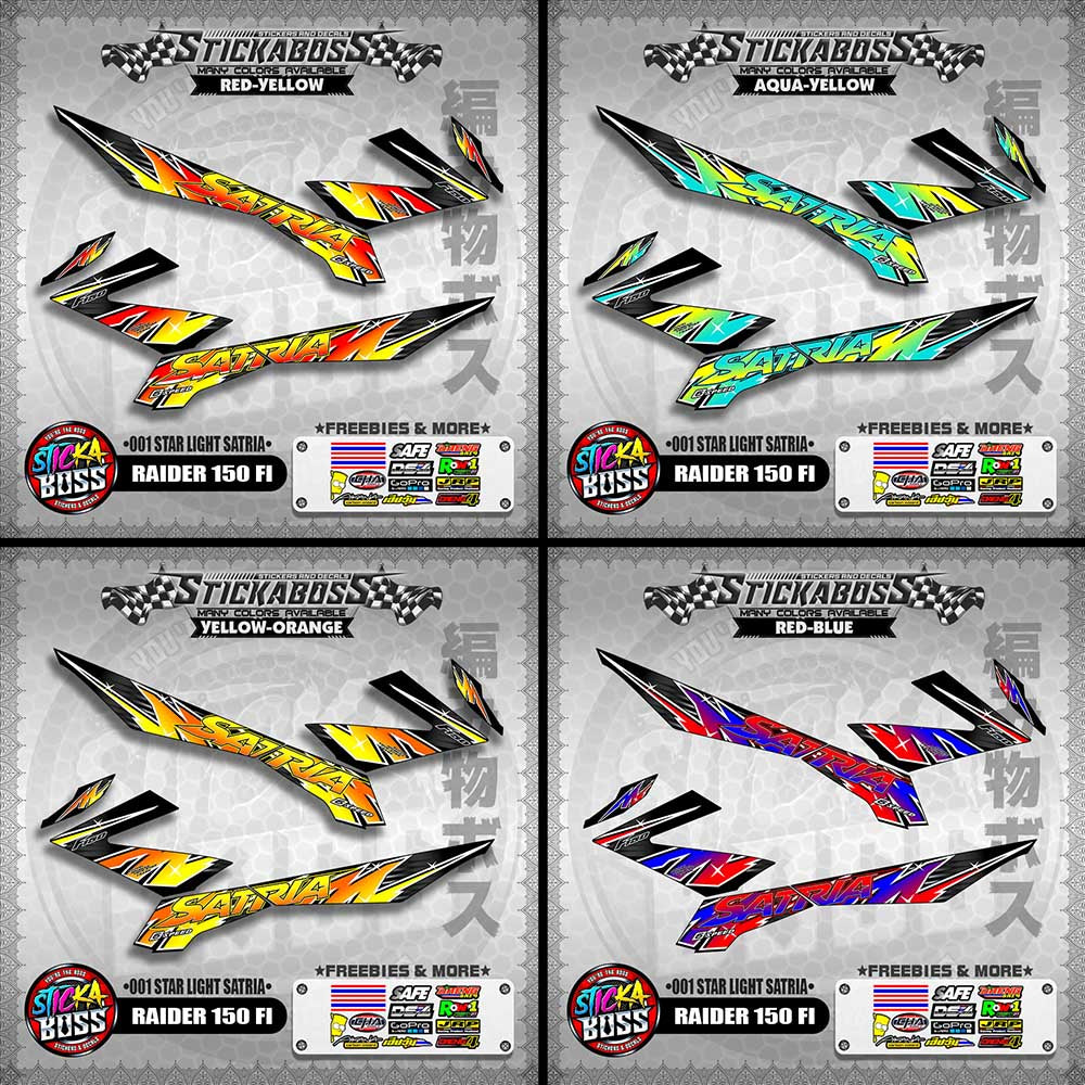 RAIDER 150 FI STICKER DECALS ( 001 START LIGHT SATRIA )【WITH FREEBIES】