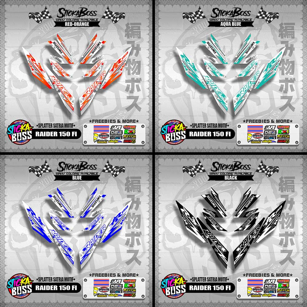 RAIDER 150 FI DECALS ( SPLATTER SATRIA MOTIF )【WITH FREEBIES】
