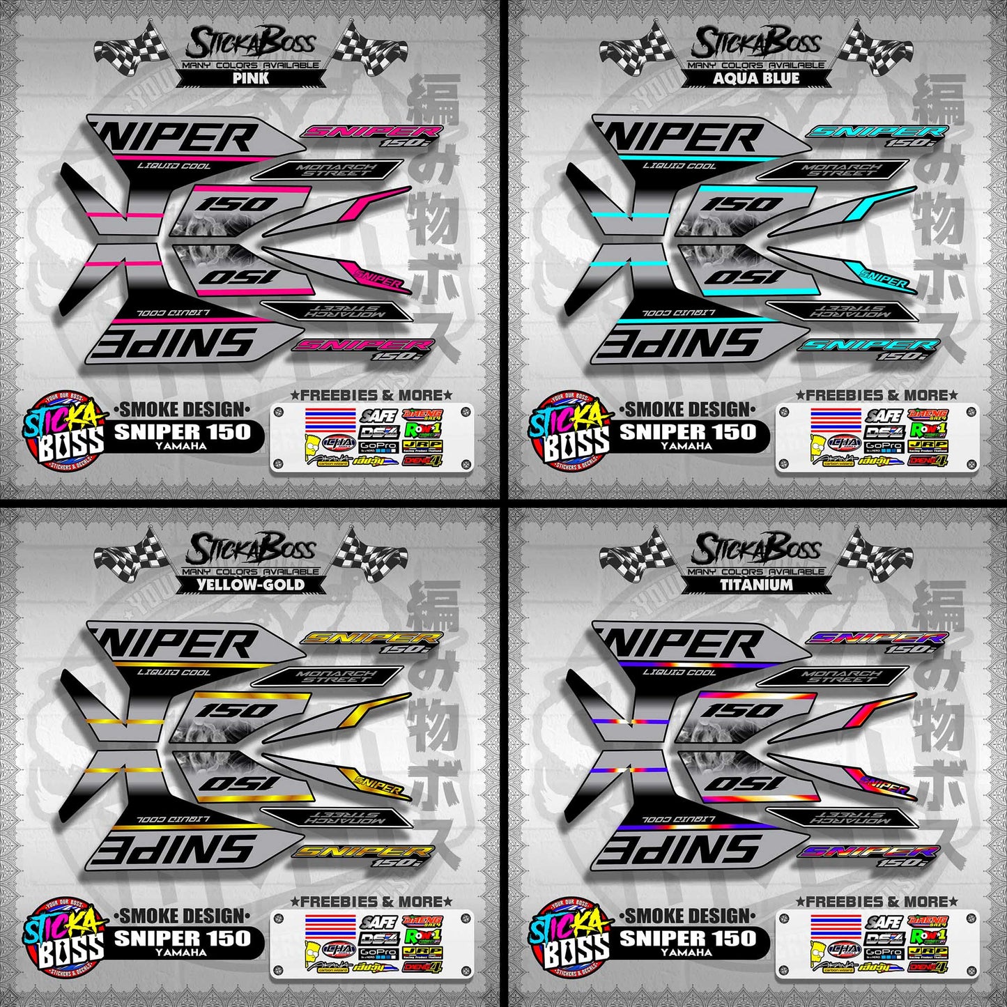 SNIPER 150 DECALS ( SMOKE DESIGN )【WITH FREEBIES】