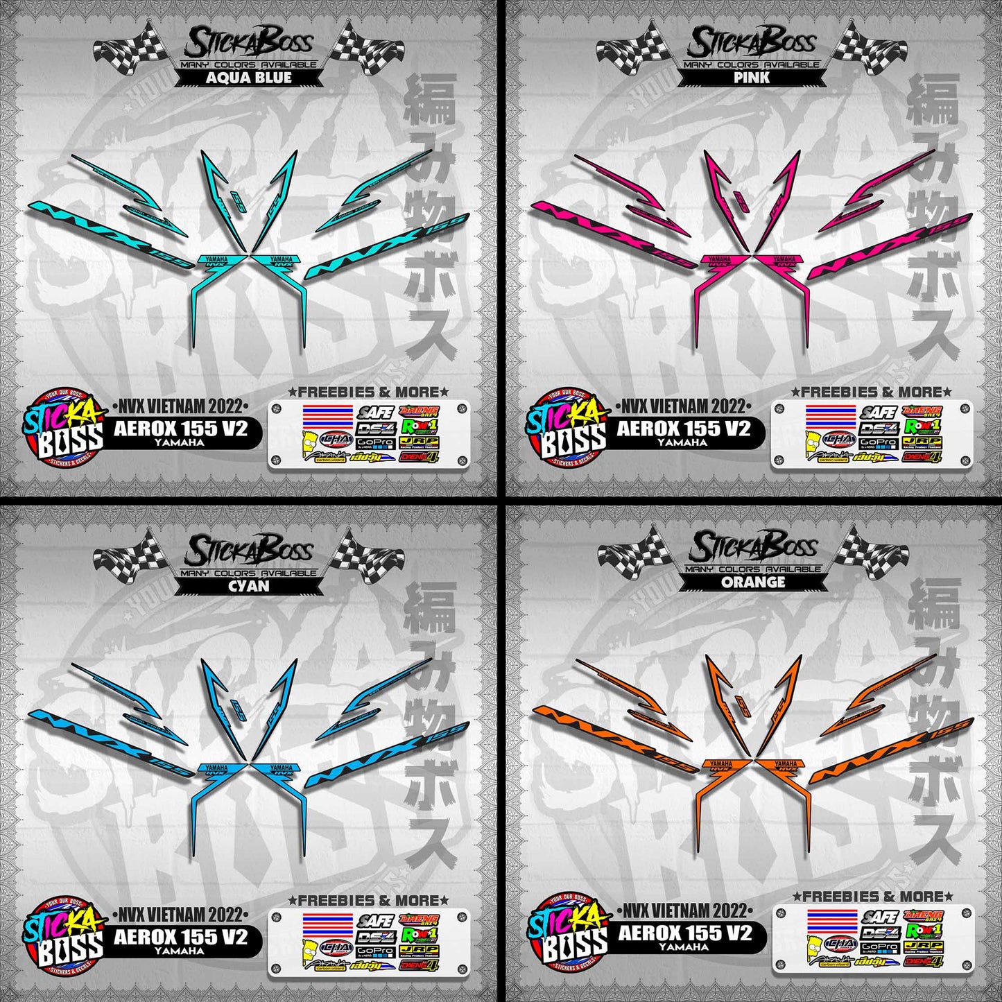 AEROX 155 V2 ( NVX VIETNAM 2022 DECALS )【WITH FREEBIES】