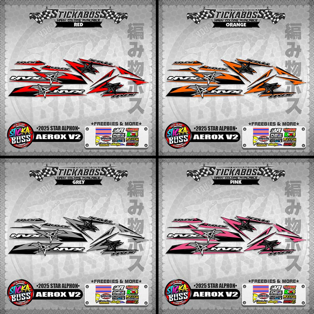 AEROX V2 INDO STICKER DECALS ( 2025 STAR ALPHON )【WITH FREEBIES】